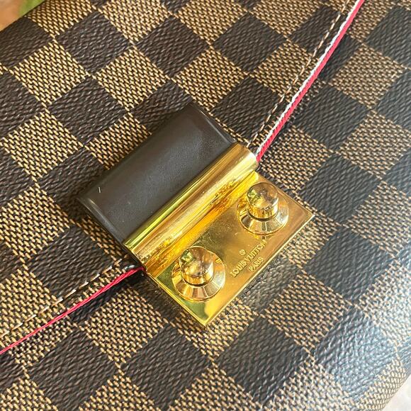 LOUIS VUITTON Croisette Damier Ebene Canvas Top Handle Bag - Picture 10 of 13